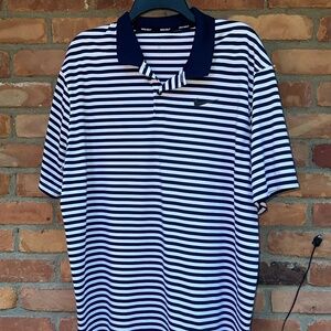 Men's Nike Golf Dri-fit Navy & White Striped Shirt ~ XL